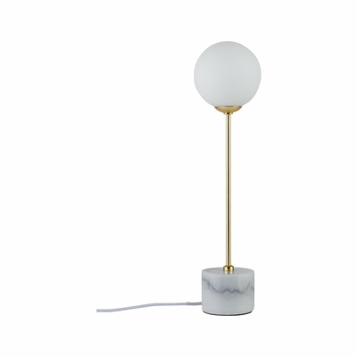 Paulmann 79661 Neordic Moa Tischleuchte max.1x10W G9 Weiß/Gold matt 230V Glas/Ma