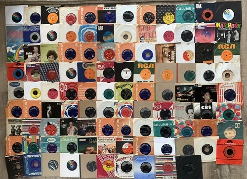 Huge Job Lot 106 x 7” Rock n Roll Rockabilly Vinyl 45’s/EP’s Buddy Holly  Elvis