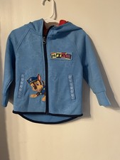 Paw Patrol Boys 2T Blue Zip Up Jacket with Hood and Pockets. Characters Dogs