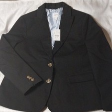 J.CREW Women  s Black Single-Breasted 2-Button Notch Lapel Blazer Sz 0 BP095
