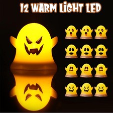 Halloween Night Light Kids Ghost Lamp Battery Operated Spooky LED Candles Light