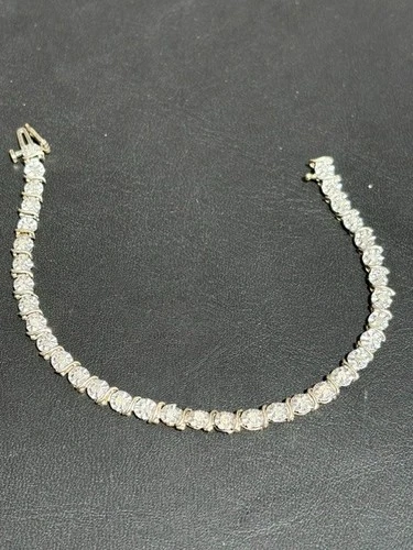 Yellow Gold  And Diamond Tennis Bracelet