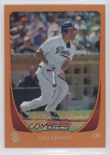 2011 Bowman Chrome Orange Refractor 13/25 Will Venable #91 q5x