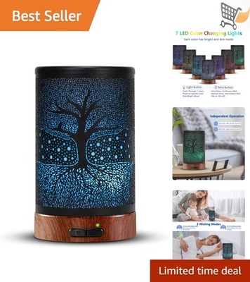 Essential Oil Diffuser Black Metal 150ml Ultrasonic Cool Mist Auto Shut-Off