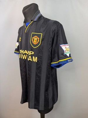 MANCHESTER UNITED 1993 1995 KEANE AWAY SHIRT FOOTBALL SOCCER UMBRO