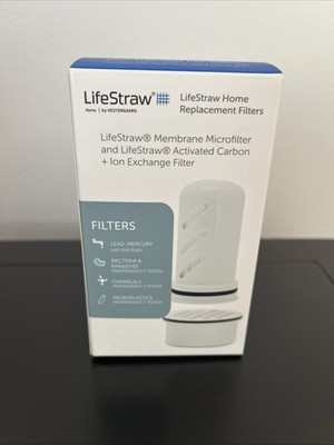 LifeStraw 1 Membrane Microfilter and Activated Carbon + Ion Exchange Filter NEW