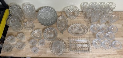 Vintage Fostoria American Clear Glassware - 62 Pieces - See List in Description