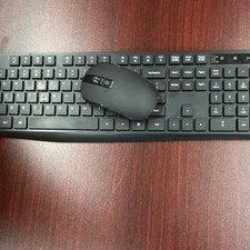 Standard Black QWERTY Keyboard and Mouse Bundle, English, Rugged Plastic