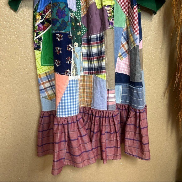 Handmade patchwork square neck dress with multi p… - image 6