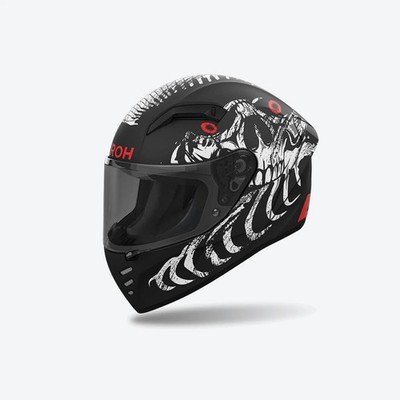 Full Face Helmet Motorcycle Scooter Connor Myth Black White Matt AIROH ECE 2206
