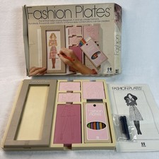 Vintage 1978 TOMY Fashion Plates Complete 15 Plate Set w Box