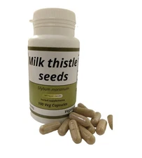 Milk Thistle seeds (Marian thistle)  Capsules - 500 mg  100  Vegan Capsules 