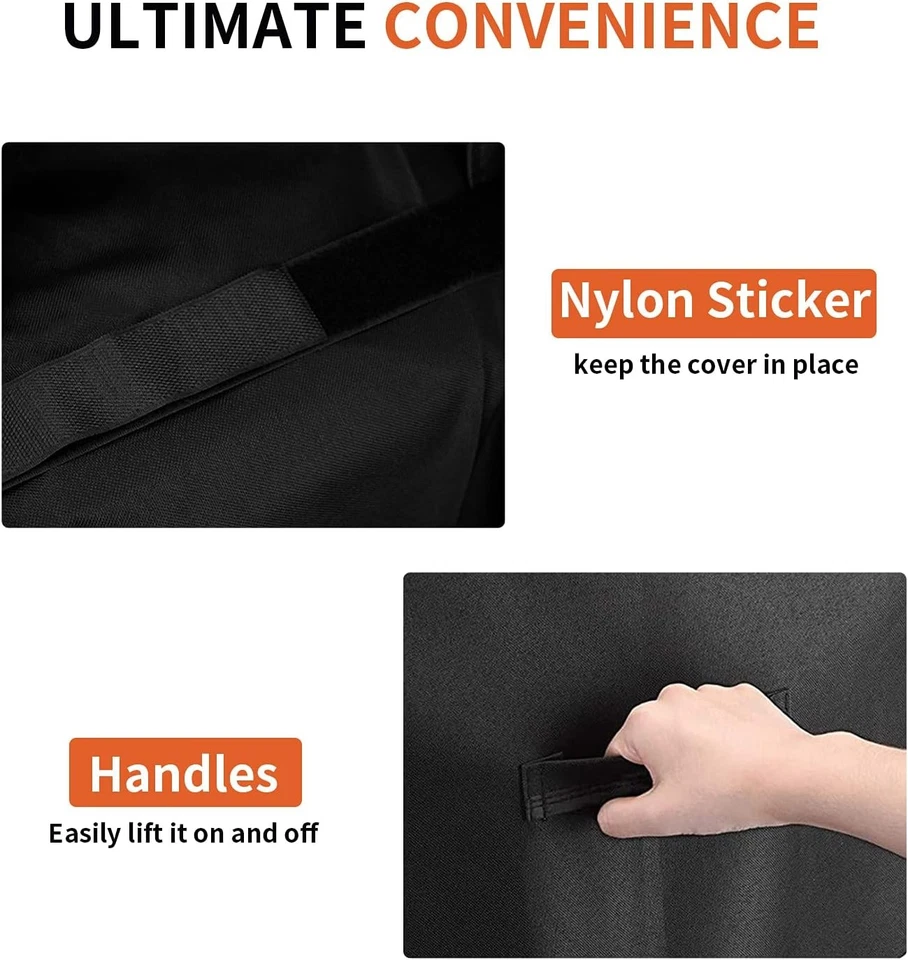 Cubierta para parrilla de barbacoa Roastove, 600D pesada 64 L x 24" W x 48" H, NEGRA Foto 4 de 4