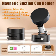 Magnetic Car Vacuum Phone Holder Rotating Suction Cup Phone 360� Mount Foldable