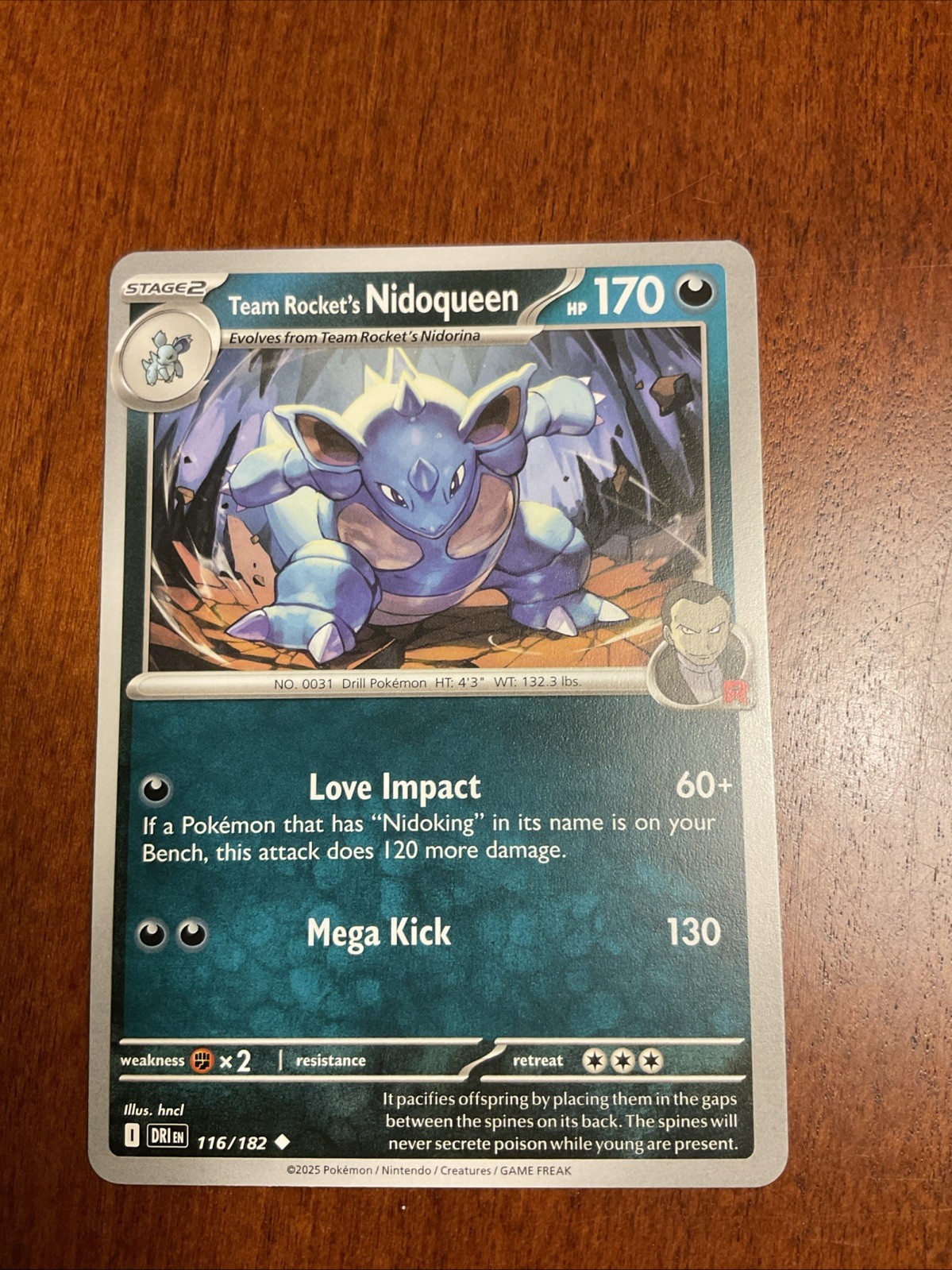 Team Rocket’s Nidoqueen 116/182 Destined Rivals Regular Pokemon TCG Card