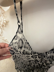 Marvel  by LA PERLA leopard gray  mesh Camisole Lingerie size   It2a us32a eu70a