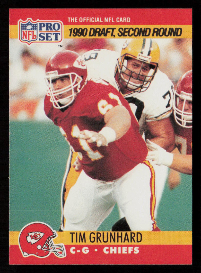 Tim Grunhard 1990 Pro Set #709 RC Kansas City Chiefs Notre Dame