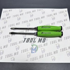 Snap-on Tools New 2pc Custom 7-12 Reverse Green Ratchet Handle Screwdriver Set Snap-on Tools New 2pc Custom 7-12 Reverse Green Ratchet Handle Screwdriver Set