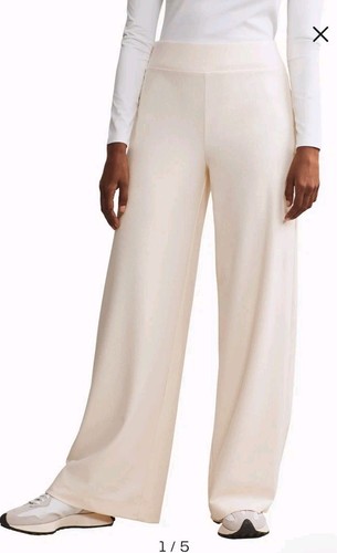 Felpa Rhone Ripple nuova con etichette gamba larga costine crema donna grande tempo libero salotto