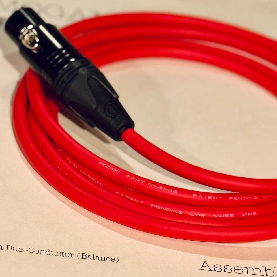 Cable de micrófono rojo Mogami 2582 de 1-200 pies | Elige Neutrik TRS o XLR | tokyo_made Foto 2 de 4