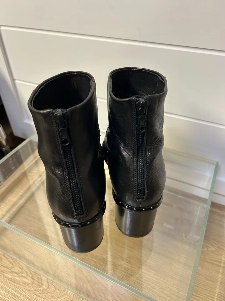 Rag & Bone Women's Willow Round Toe Studded Mid Heel Booties Size EU 39 US 9 - Image 3 of 4