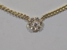 14k Yellow Gold Necklace With Lab Grows Diamonds 18"