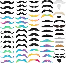 66 PCS Novelty Fake Mustache Self Adhesive Beard Costume Mustaches Stickers...