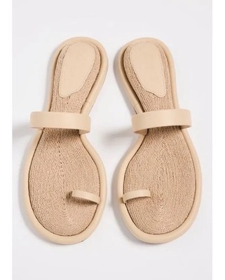 Cult Gaia Amalia Beige Flat Slide Sandals Women's EU Size 40