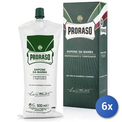 6x Bundle Proraso Erfrischende Seife 500 Ml
