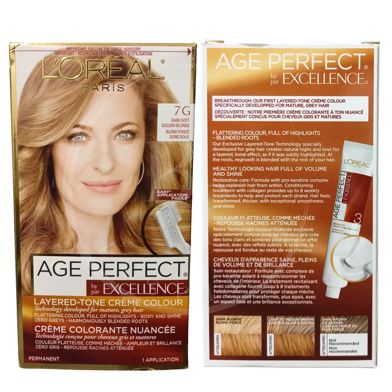 4x Loreal Paris Age Perfect Hair Color 7G DARK SOFT GOLDEN BLONDE NO TARIFF