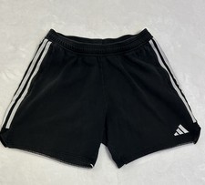 Men  s Adidas Athletic Shorts Large Black 3 Stripe, No Drawstring Preowned