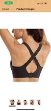 SYROKAN Women's High Impact Padded Sports Bra Underwire Gym Racerback Black 36C