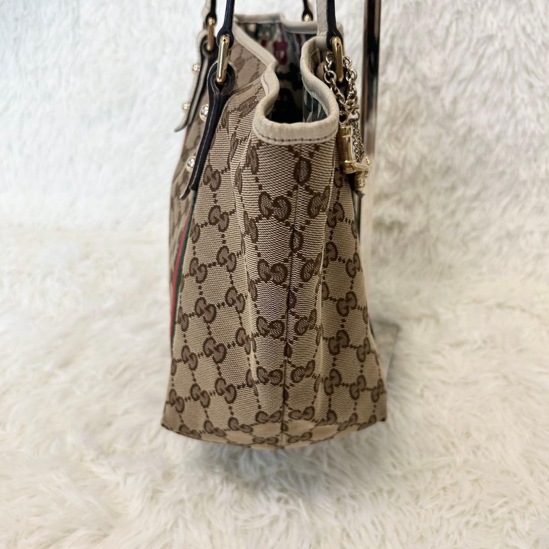 GUCCI Unisex GG Canvas Tote Bag Sherry Line Authentic Excellent Condition thumbnail 12