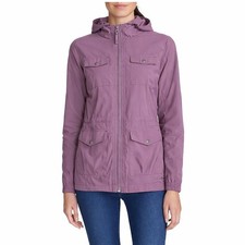Eddie Bauer Women’s Purple Travel Anorak Lightweight Hooded Jacket Sz Large