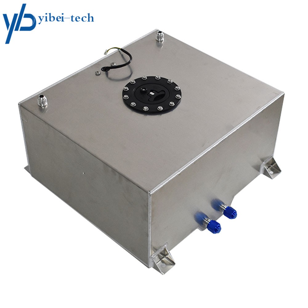 15 GALLON RACING DRIFT FUEL CELL TANK & LEVEL SENDER POLISHED ALUMINUM