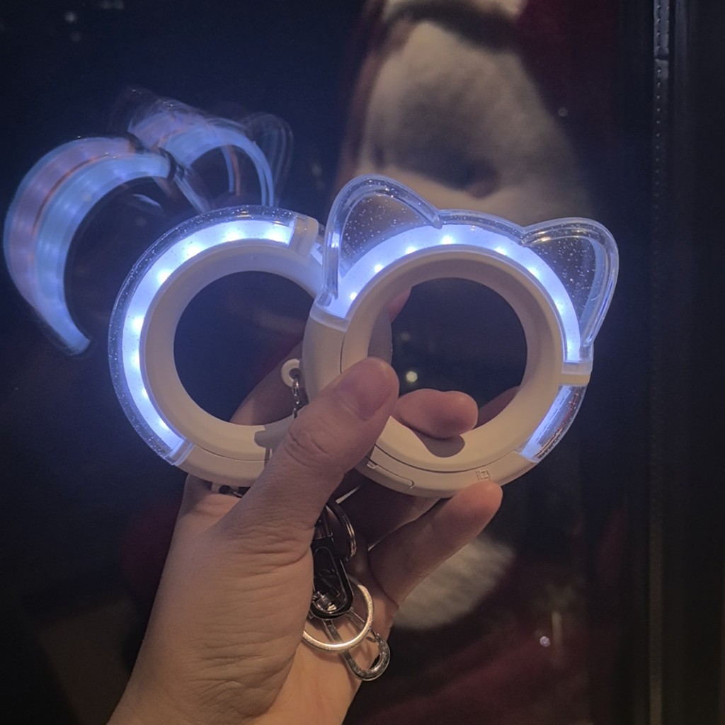 Kpop Idol ITZY Mini Light Ring Keychains Cat Ears Lightstick