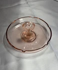 Vintage Pink Depression Glass Heart Handle Ashtray-Trinket Dish-Valentine Decor