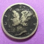 1918 S Mercury 90% Silver Dime from San Francisco Mint 10 Cent Dark Toned