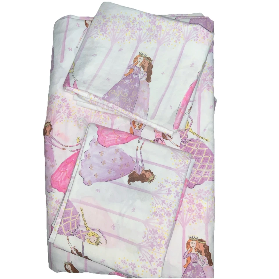 Sábana ajustable Pottery Barn Kids Sonja Princess cama completa + sábana plana + 2 fundas de almohada Foto 4 de 4