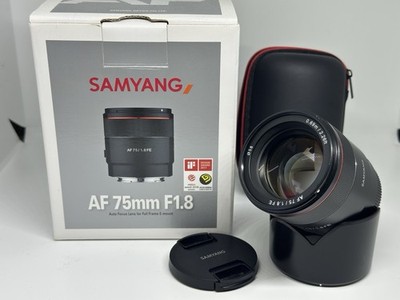Samyang AF 75mm f/1.8 Sony E-Mount + Lens Station   sehr guter Zustand