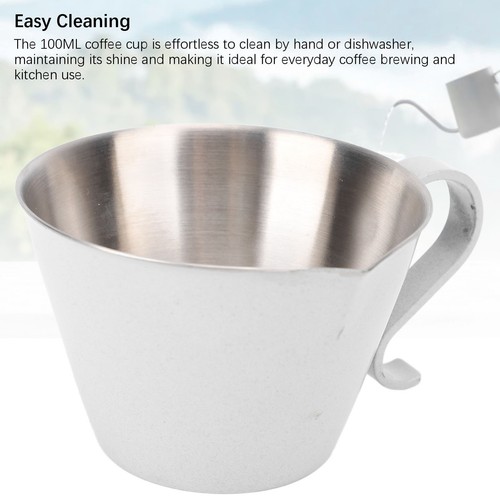 HG Stainless Steel Coffee Measuring Cup Double Scale V Shaped Spout 100ML Milk - Picture 8 of 24
