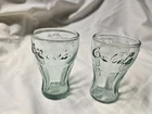 2 Vintage Mini Coca-Cola Coke Green Shot Glasses 3 In Tall 2.5 oz Made In USA