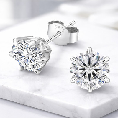 Moissanite Earrings  Genuine 0.5ct  GRA certified 100% diamond test guarantee
