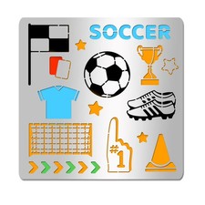 INFUNLY Soccer Stencil for Painting Stainless Steel Metal