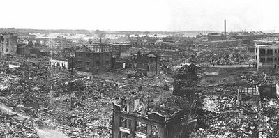 Destroyed Kaigan street surrounding area after Great Kanto Eart- Japan Old Photo