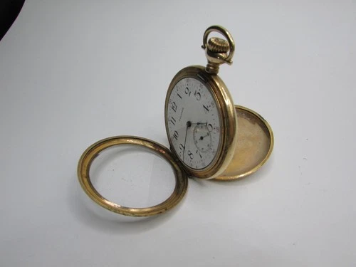 Early 1900s Hunter A. W. W. Co WALTHAM Pocket Watch Serial #16336683 Gold Filled