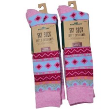 Northeast Outfitters Ski Socks Girls Youth Size 13k-4 Fully Cushioned 4 Pair NEW