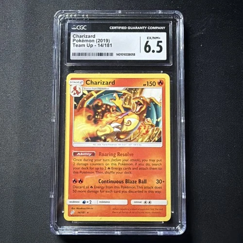 Charizard Team Up: 2019 Pokémon TCG 14/181 - Reverse Holo - CGC 6.5