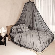 Black Mosquito Net for Single to King-Sized Beds 2 Openings or Fully-Enclosed