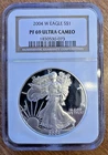 2004 W ~ NGC PF69 1 OZ AMERICAN SILVER EAGLE starting below melt value